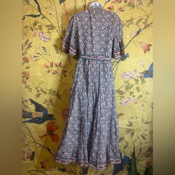 Anthropologie Sue Sartor Short-Sleeve Printed Midi Dress - Picture 6 of 9